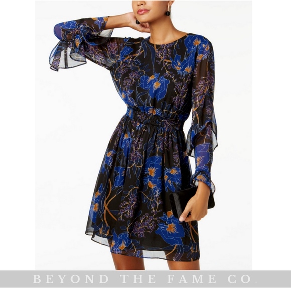 INC International Concepts Dresses & Skirts - LAST ONE! I.N.C Ruffled Sleeve Chiffon Flare Dress